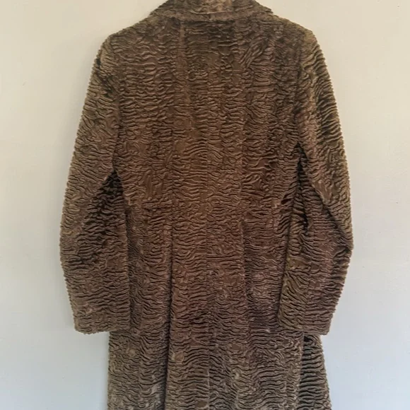 Les Copains Brown Faux Fur Jacket, Sz IT44/US8 - Picture 9 of 12
